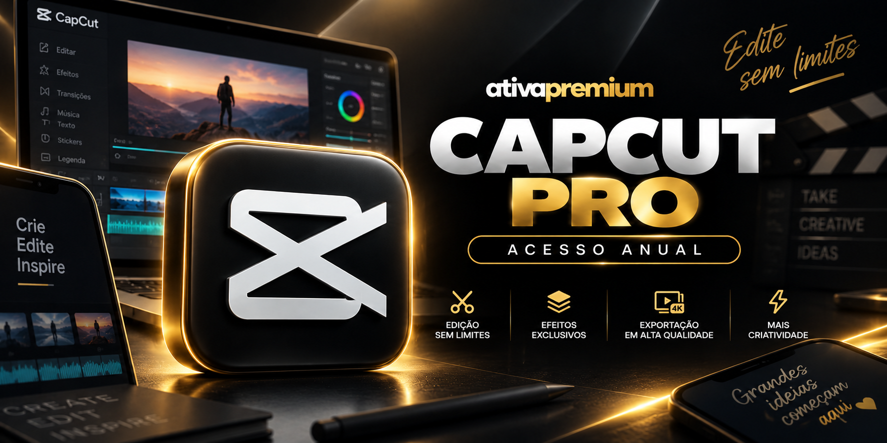 CapCut Pro — Plano Mensal