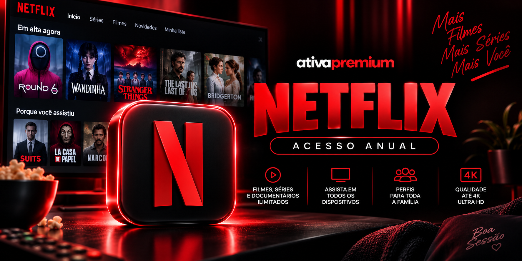 Netflix 4K — Plano Anual